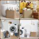 AceOrbit Bamboo Toilet Paper Storage Basket with Lid and Handle 32L Capacity 12Rolls Bathroom Toilet Paper Holder Handwoven Organizer Basket Bathroom Accessories