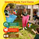 17 PCS Granny Pants Yard Game Easter Games Set, 2 Oversized Granny Funny Pants with 10 Balls, 2 Air Pumps, Outdoor Tossing Games for Kids Backyard Lawn Easter Carnival Party Reunion Gathering 4+ Ages