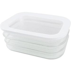 Food Storage Containers Refrigerated Crisper with Lid Leakproof Meat Containers for Fridge Transparent Frozen Roast Meat Storage Box Kitchen Accessories(Three Layers)