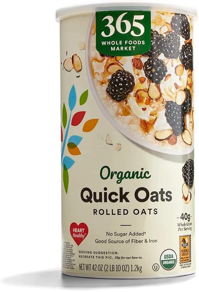 365 by Whole Foods Market, Organic Quick Oats, 42 Ounce Pack Of 2 EXP. 08/13/27