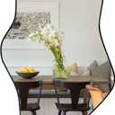 Irregular Wall Mirror, 21"x14" Asymmetrical Mirrors, Modern Frameless Mirror for Wall, Unique Shaped Mirrors for Living Room Bathroom Bedroom Hallway Entryway Fireplace