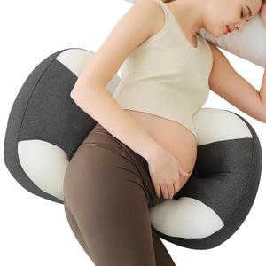 Maternity Pillow for Pregnant Women - Pregnancy Pillow for Comfort & Support, Perfect for Side Sleeping, Back Pain Relief, Soft Maternity Pillows for Women (Small, Dark Grey)
