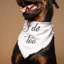 Two Tails I Do Too Wedding Dog Bandana, Tie-on Pet Scarf for Boy or Girl Dogs and Puppies, Wedding Dog Accessories, Engagement Gift, or Photo Prop, Breathable Linen and Viscose Fabric, Size Large