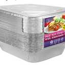 Nicole Home Collection Aluminum Pans With Lids Half Size 9x13 Extra Heavy Duty, Disposable Foil Pans For Baking (25 Sets)