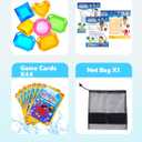 JOYIN 4-in-1 Diving Pool Toys,Underwater Seek and Find Gems Game Set Waterproof,Swiming Pool Toys for Kids with Mesh Bag, Water Gifts for Summer Swim Dive Search Treasure Match Games, Compact