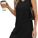 BKRIVE V-Neck Summer Casual Beach Dress for Women 2025 Vacation Women's Sleeveless Sundress with Split, Large