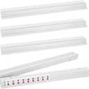 Mahjong Racks with Pushers, Light Green Wooden American Mahjong Tile Pushers and Racks Set of 4, with White Printed Mahjong Racks Drawstring Bag, Mahjong Accessories (Off-White), 19.68" L x 2.55" W x 1.06" H