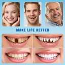 Moldable False Teeth - Silicone Dentures - Men and Veneers Teeth for Women - Upper and Lower Matching Set - Fix Your Smile at Within Minutes - Blue - 1PCS - Y7