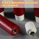 Red Christmas Flameless Taper Candles with Remote, Flickering Battery Operated LED Candlesticks Set of 6