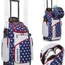 KAVIGOR Rolling Baseball Bag with Wheels, 60L Capacity Softball Bag Holds 4 Bats for Boys and Girls, Youth Equipment Bag with Shoe Compartment