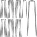 AAGUT Landscape Staples 12 Inch Galvanized Anti-Rust Garden Stake 11 Gauge