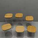 ComSaf Airtight Glass Storage Canister with Lids (0.7Qt/1.2Qt/1.6Qt) Set of 6, Food Storage Container Kitchen Pantry Storage Jar, Glass Jars for Flour Cereal Sugar Tea Coffee Beans Snacks, Square