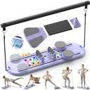 Pilates Board,Multifunctional Rebound Abdominal Board,Foldable Pilates Reformer Set, Ab Core Trainer Machine,Ab Exercise Board,Abs Workout Equipment for Women Home Gym Equipment (Purple)