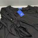 Plus Size Tops for Women V Neck Blouse Pleated Front Loose Fitting Tunic Top Dressy Casual Fall Clothes 2025 (5X-Large, Black)