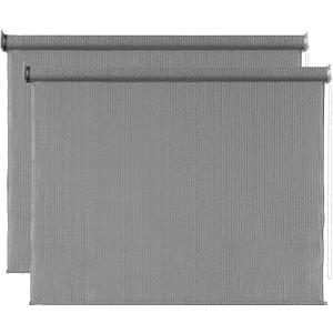 2 Pack/95''(W) x79''(L) Outdoor Roller Shade Fabric Cordless Exterior Roll Up Shade, Wand Operation Roller Cloth for Patio Porch GazeboGray