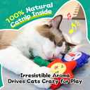Catnip Toys for Indoor Cats - 3 Pack Kitten Toys with Bell & Crinkle Paper, Soft Plush Cat Kicker & Chew Toy for Bored Cats