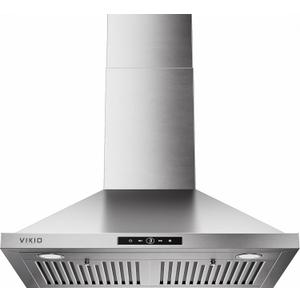 VIKIO HOME Wall Mount Range Hood 30 inch, 580 CFM, Ducted/Ductless Convertible, Stainless Steel Kitchen Vent Hood with 3-Speed Fan and LED Lights