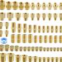 78PCS Brass Pipe Fittings Assortment Kit NPT Adapter, Hex Nipple, Hex Coupling, Reducer Busing, Hex Coupling, Close Nipple, Hex Head Plug Brass Fittings Kits