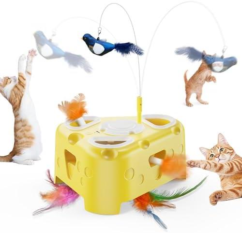 PANRIO 3-in-1 Automatic Cheese-Shaped Interactive Cat Toy