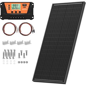 100 Watt Solar Panel Kit 100 Watt 12 Volt Monocrystalline Solar Panels 10A Solar Charge Controller, Solar Cables, Z-Mounting Bracket for RV Rooftop Marine Boat Trailer Camping Off-Grid Application