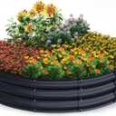 4x4x1 FT Galvanized Raised Garden Bed Kit, Circular Raised Garden Bed for Gardening, Large Metal Planter Box for Vegetables Flower Herb(Midnight Gray)
