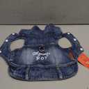 Dog Jeans Jacket Mommy's Boy Denim, Breathable Cotton Blue Pet Coat for Puppy Small Dogs Classic Overalls Male Cat Costumes Apparel Washed Vest Clothes Outfit T-Shirts Medium