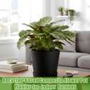 8 Inches Plant Pot for Plants Recycled-Based Composite Flower Planter with Drainage Holes and Saucers Durable Modern Pot for Indoor Outdoor Garden Plants and Flowers