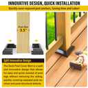 2Pack 3.5"x 3.5" Aluminum Deck Post Base Cover, Split Post Cover Skirts for Deck RailingsStairsPorches Black