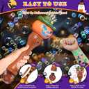 2 x Halloween Bubble Machine Wand for Kids, Light up & Music Pumpkin Bubble Wand-1 Temporary Tattoos and 5 Bubble Solution, Halloween Boo Basket Stuffers for Toddlers Boys & Girls 3 4 5 6 7 8 + Years Old (Brown 1 Pack)