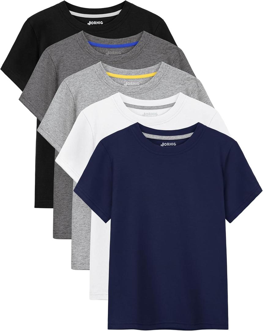 5 Pack Boys Shirts Cotton Short Sleeve T-ShirtsBoys Summer Tops Clothes