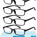 Gaoye +1.75 Reading Glasses Men  Blue Light Blocking Lenses, TR90 Frames, UV400  Eyeglasses with Clear Vision , 4 count