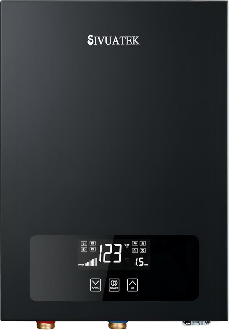 Electric Tankless Water Heater SIVUATEK 14kW, 240V - On-Demand Hot Water for Whole House - ETL Certified, Self Modulating - Compact Design for Easy Installation - for 2 Point of Use Hot Water