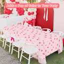 3pcs Cherry Birthday Decorations Tablecloths, Large Size Cherry and Bows Birthday Decorations Table Cloth for Cherries Themed Party, 54 x 108 Inch