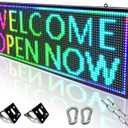 P10 Programmable Outdoor LED Sign, 39x14 Inch WiFi-Controlled Full Color Scrolling LED Sign, High Brightness Waterproof Digital Message Board for Business Advertising