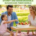 50-Pack 105oz Extra Large Disposable Paper Salad Bowls, Heavy Duty Sugarcane Fiber Paper Serving Bowls for Pasta, Soup & Party Sharing, Microwave Safe