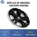 17 Inch Black Wheel Skins Compatible with 2010-2017 Chevrolet Equinox, Fits OEM 17" Factory 5 Double-Spoke Alloy Wheels #23406147, OEM Style Snap-On Wheel Covers 4-Pack