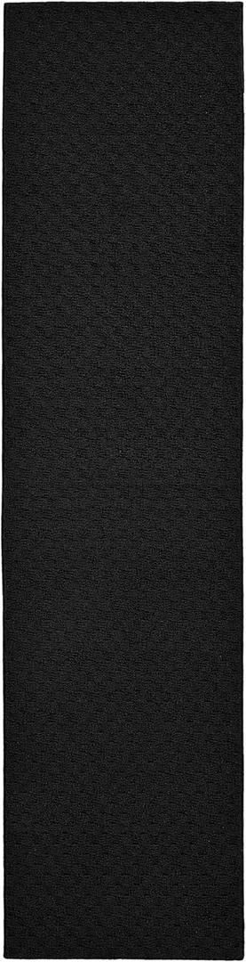 Garland Rug Town Square Black 2' x 8' Non Slip Area Rug for Living Rooms & Hallways, Stylish & Durable for High-Traffic Areas