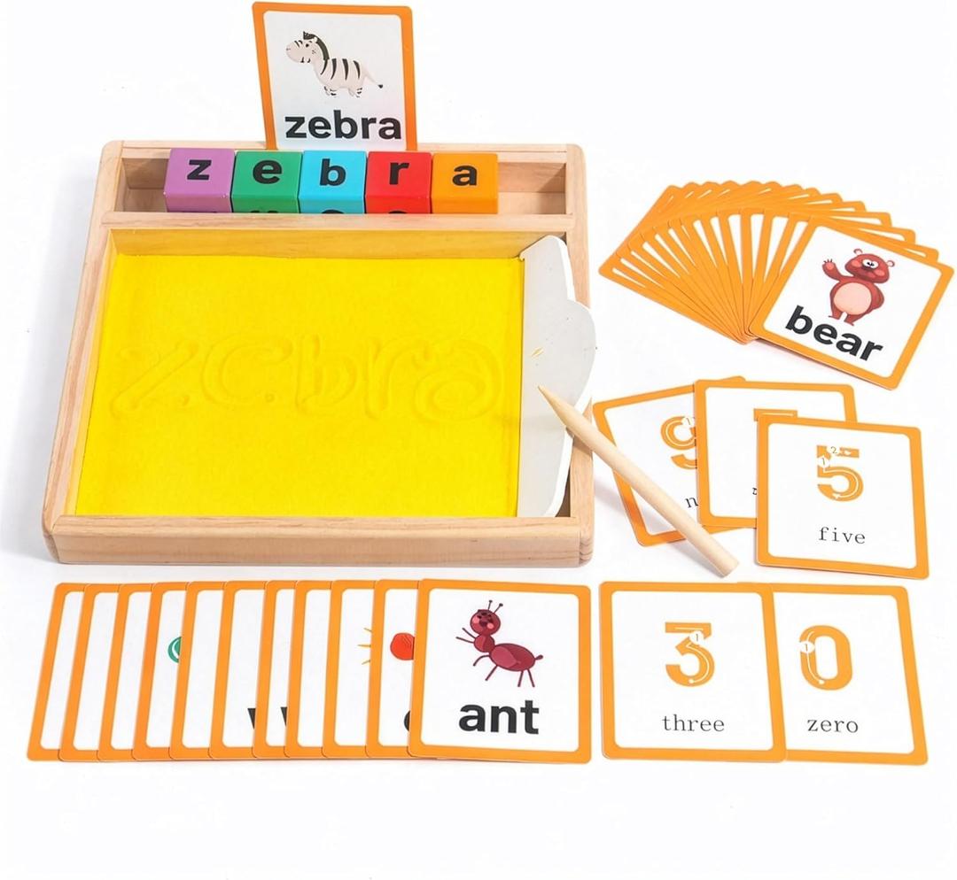 Montessori Sand Writing & Spelling Tray Toy, Early Literacy Learning & Education