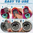 TiciKim 4 Pcs Replacement Stopper & O Ring Compatible with Owala FreeSip Water Bottle Top Lid Replacement Parts for Owala 19oz 24oz 32oz 40oz Gasket Plug Accessories BPA-Free