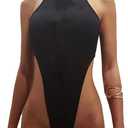 Women's Scoop Neck Bodysuit Sleeveless Ribbed Racerback Tank Tops Stretchy Bodycon One Piece Bodysuit (Large)