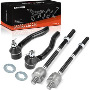 A-Premium Set of 4, Front Inner & Outer Tie Rod End Kit, Compatible with Honda Fit 2009 2010 2011 2012 2013