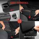 For Mitsubishi Mirage 2014-2024 Car Armrest Box Center Console Accessory Leather Arm Rest Double-Layer Storage Space with Cup Holder (Red Thread)