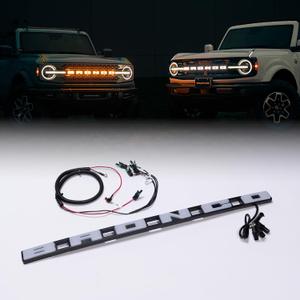 Putco Luminix LED Grille Emblem, Fits 2021-2027 Ford Bronco, w/o Front Camera - Amber & White