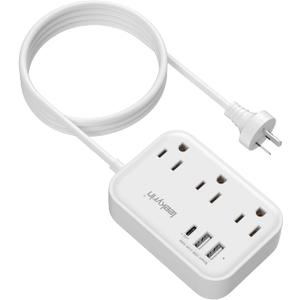 Australia Power Plug Adapter, New Zealand Power Adapter with 3 Outlets 3 USB Ports (1 USB C), Type I Travel Plug for US to New Zealand China Argentina Fiji AU