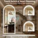 GLSLAND 26"x68" Arched LED Full Length Mirror with Lights Wall Mounted/Standing, Dimmable Floor Lighted Mirrors W/Anti-Fog, Touch Control for Bedroom, Dressing Room