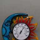 Large Number Indoor Outdoor Thermometer, Celestial Sun and Moon Decor Wall Thermometer for Patio, Outside, Inside, Home, Garden, Room, Window, Greenhouse (15")