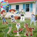 Toy-Inspired Story-Themed Happy Birthday Yard Signs, 7PCS Birthday Party Supplies Set with Stakes, Outdoor Lawn Party Decor for Unforgettable Celebrations, Outdoor Yard Decorations, Garden Party