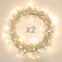 2 Pack 22.6ft 66 Led Battery Powered String Lights, IP65 Waterproof 8 Modes Twinkle Fairy Lights with Timer for Bedroom, Garden, Party, Christmas Tree Indoor Outdoor DecorationsWarm White