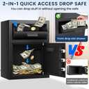 2.6 Cuft Biometric Drop Safe for Business, Anti-Theft Fingerprint Safe Box with Quick Place Drop Slot, Digital Keypad and Spare Key, Depository Safe for Home Office Retail Store Business Mail Church