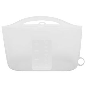 Spidfee Silicone Microwave Steam Sterilizer Bag for Baby Reusable Quick Sterilizing Bag for Bottles Breast Pump Parts Toddler Accessories Great for Travel - 2000ml White